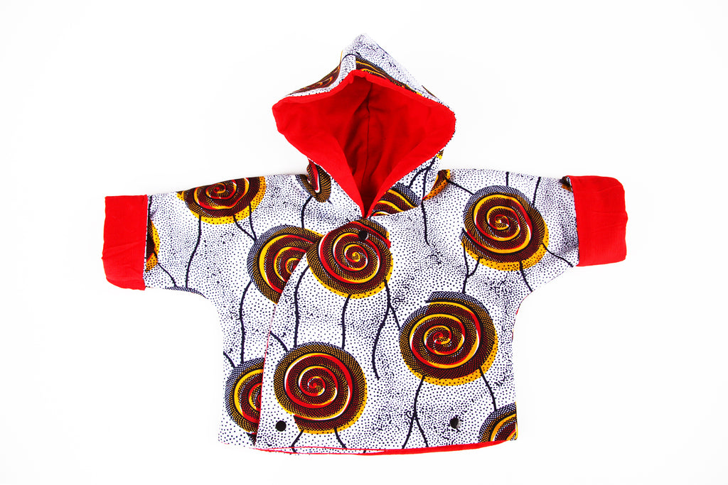 Kids Unisex Hooded Kimono "Spirals"